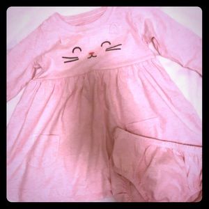 Kitty cat dress and bloomers EUC